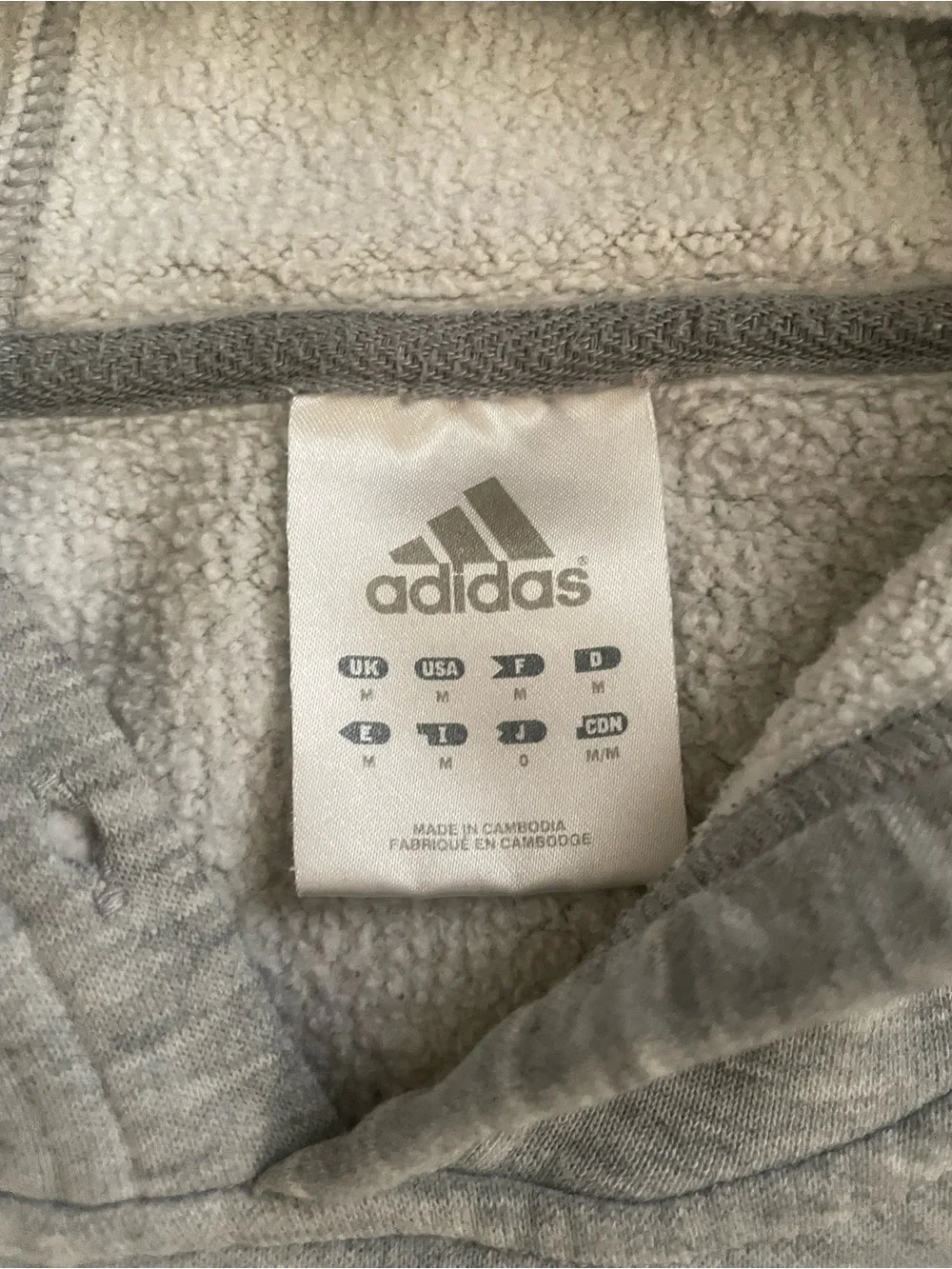 Vintage Y2K Oversized Adidas Classic Basic Gray Pullover Hooded Sweatshirt